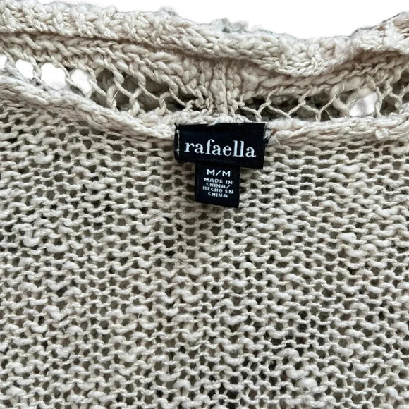 Rafaella Oatmeal Open Knit Waterfall Cardigan M - Picture 3 of 3
